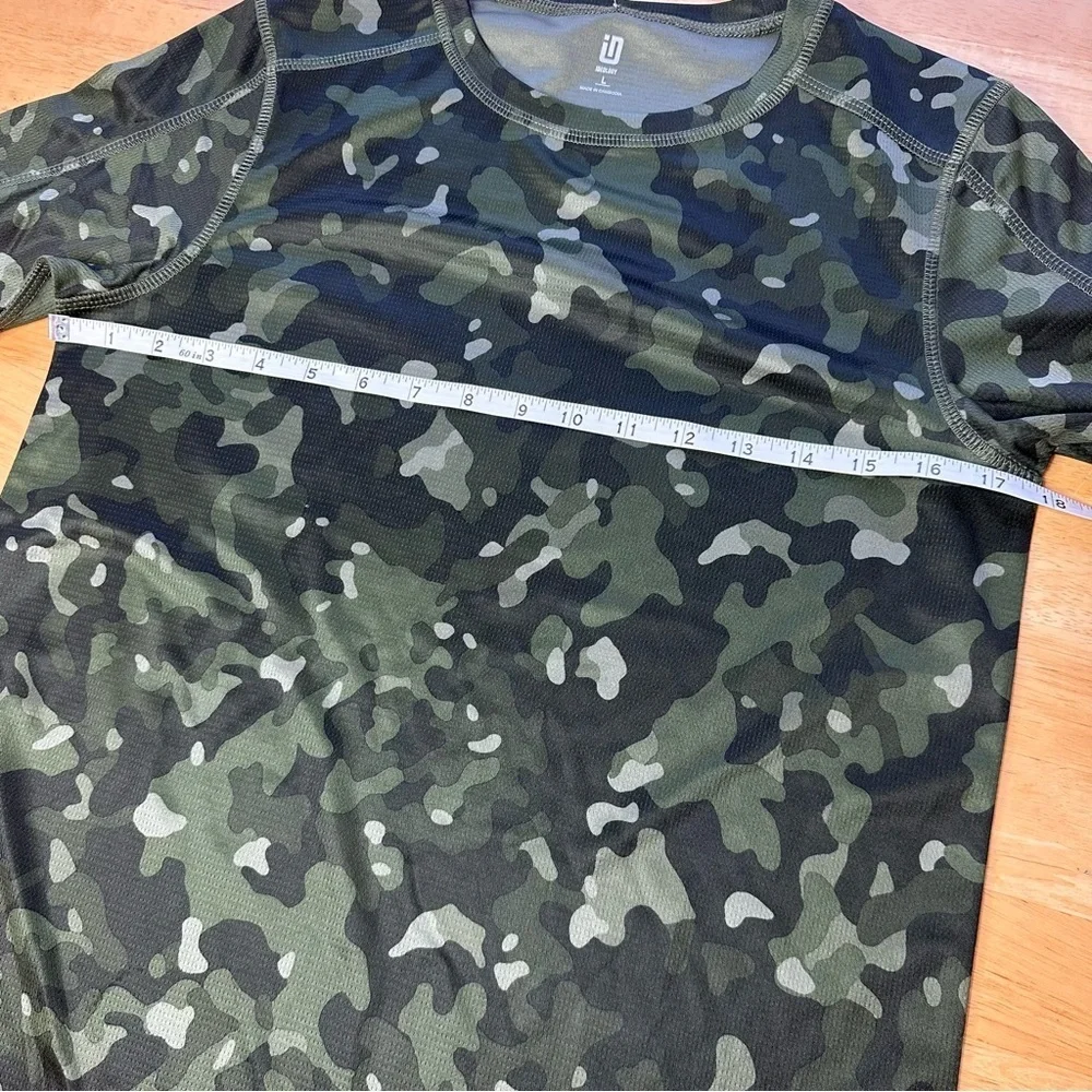 Ideology Boys Short Sleeve Shirt Size Large L Green Camouflage Active Casual